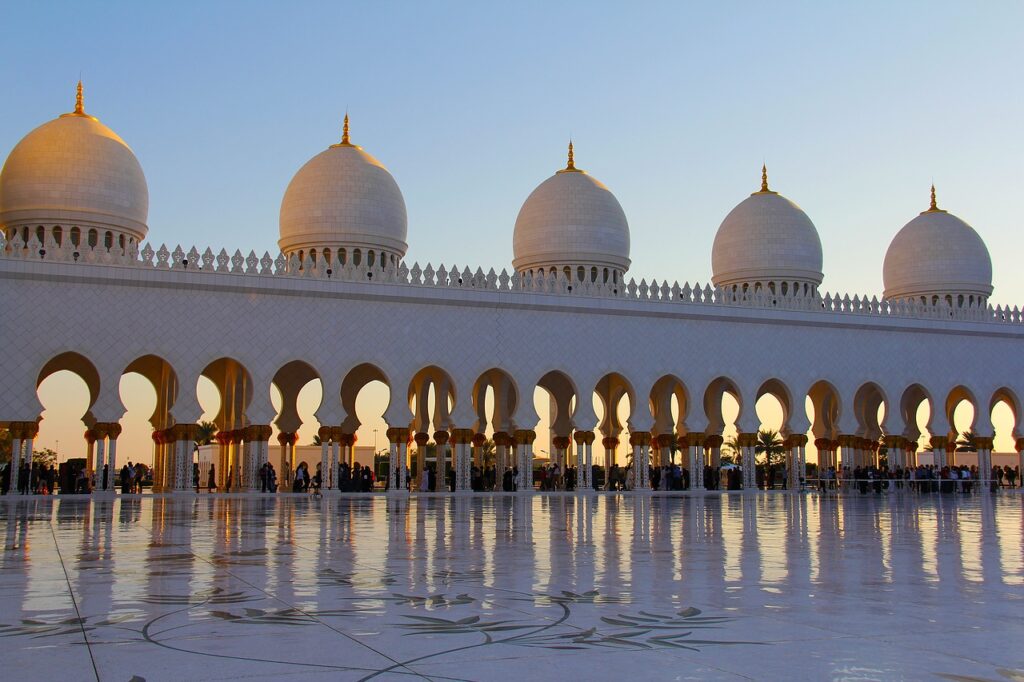 pray, muslim, sheikh zayed grand mosque